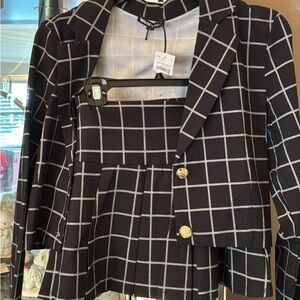 White House Black Market Grid Pattern Blazer